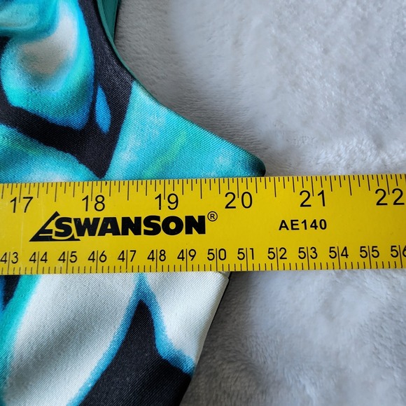 London Times Tea Dress Womens 16 Blue Floral Wedding Cocktail Office Party Work - Picture 12 of 15